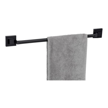 WENKO 71445800 - Barra para toallas VACUUM-LOC QUADRO ED 60,5x6 cm negra