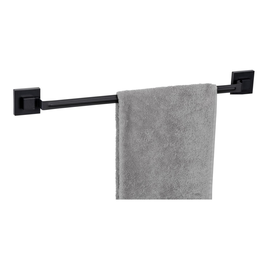 WENKO 71445800 - Barra para toallas VACUUM-LOC QUADRO ED 60,5x6 cm negra
