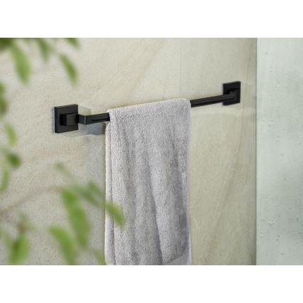 WENKO 71445800 - Barra para toallas VACUUM-LOC QUADRO ED 60,5x6 cm negra