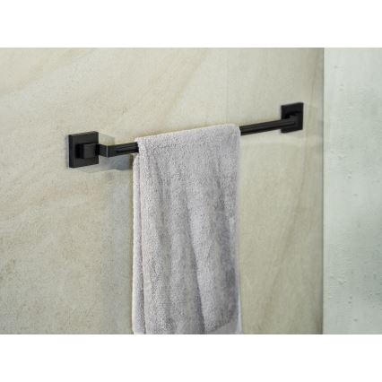 WENKO 71445800 - Barra para toallas VACUUM-LOC QUADRO ED 60,5x6 cm negra