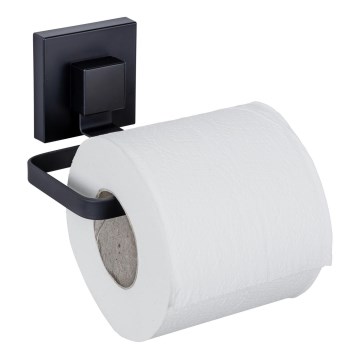WENKO 71447800 - Soporte para papel higiénico VACUUM-LOC QUADRO ED 14x11 cm negro