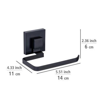 WENKO 71447800 - Soporte para papel higiénico VACUUM-LOC QUADRO ED 14x11 cm negro