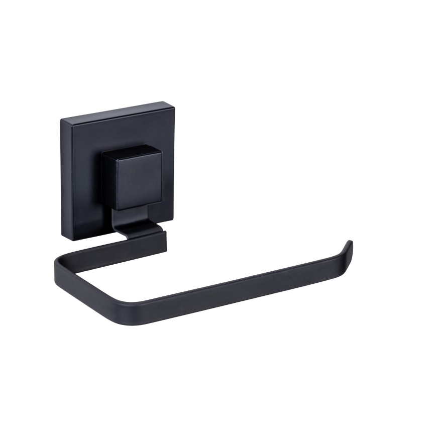 WENKO 71447800 - Soporte para papel higiénico VACUUM-LOC QUADRO ED 14x11 cm negro