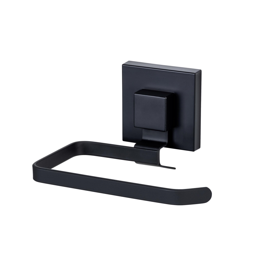 WENKO 71447800 - Soporte para papel higiénico VACUUM-LOC QUADRO ED 14x11 cm negro