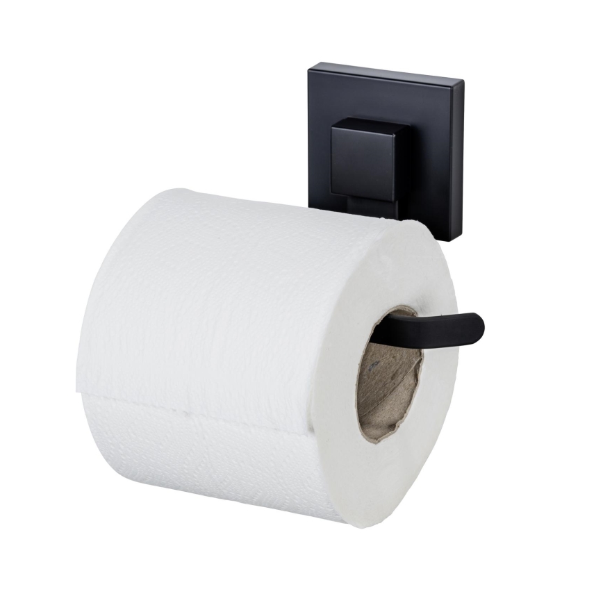 WENKO 71447800 - Soporte para papel higiénico VACUUM-LOC QUADRO ED 14x11 cm negro