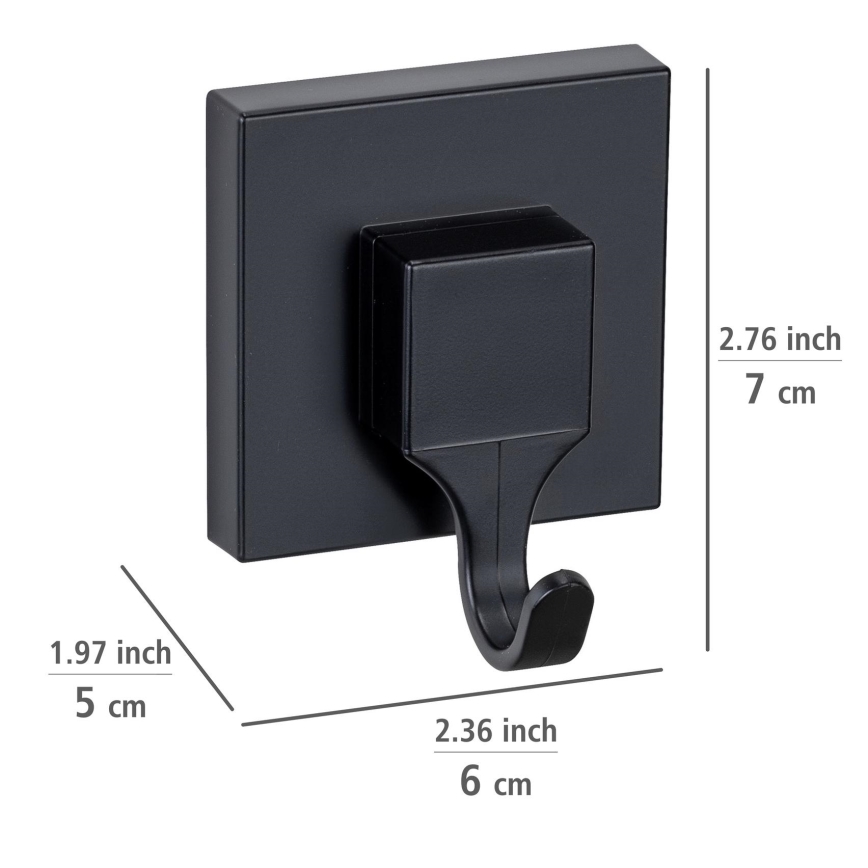 WENKO 71448800 - Gancho VACUUM-LOC QUADRO ED 6x7 cm negro