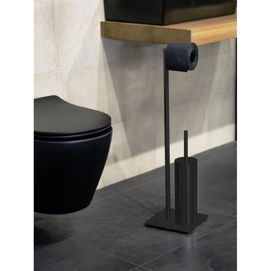 WENKO 71556800 - Set WC RECCO 20x71,5 cm negro
