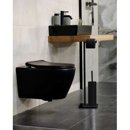 WENKO 71556800 - Set WC RECCO 20x71,5 cm negro