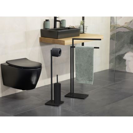 WENKO 71556800 - Set WC RECCO 20x71,5 cm negro