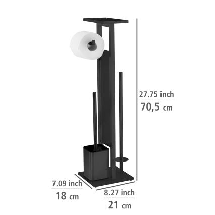 WENKO 71558800 - Set para WC DEBAR 21x70,5 cm acero inoxidable/negro