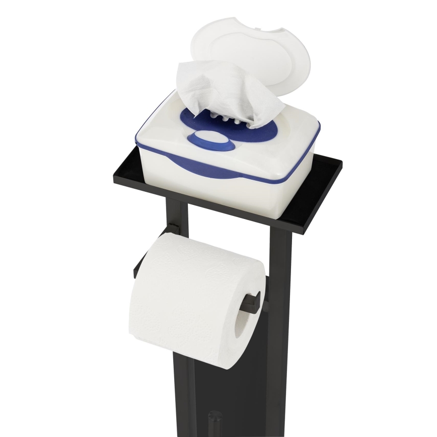 WENKO 71558800 - Set para WC DEBAR 21x70,5 cm acero inoxidable/negro