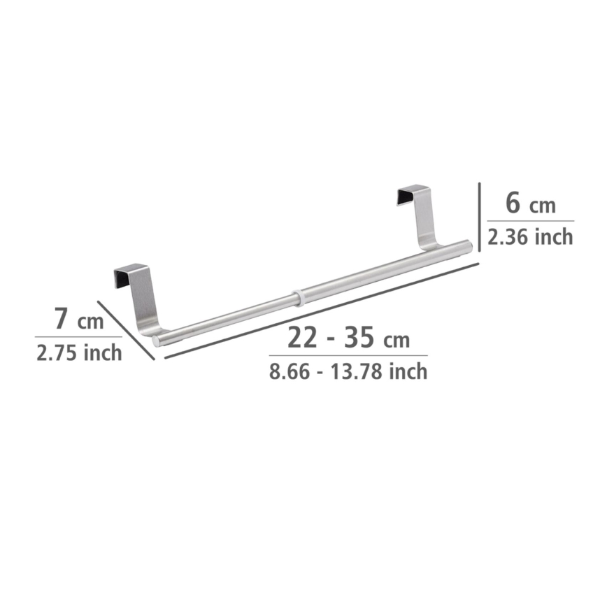WENKO 79173100 - Soporte para toallas TELESCOPE 7x6 cm, acero inoxidable, plateado/negro