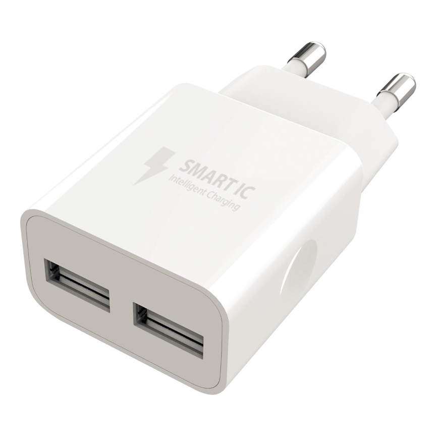 Winner Group - Adaptador de carga 2xUSB-A 12W blanco