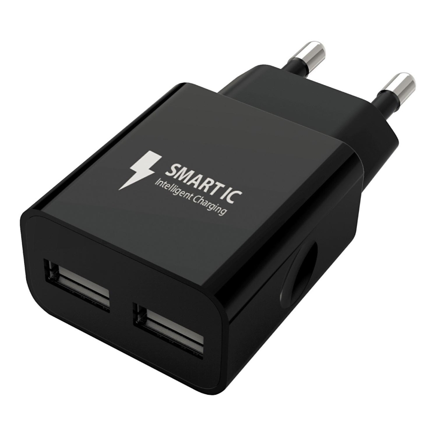 Winner Group - Adaptador de carga 2xUSB-A 12W negro