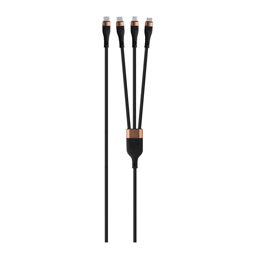 Winner Group - Cable USB 3en1 USB-C / Lightning, USB-C y Micro USB 100W 1,5m negro