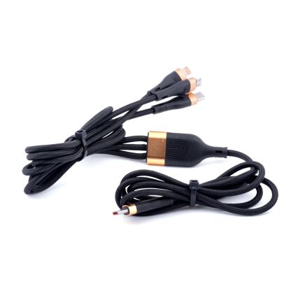Winner Group - Cable USB 3en1 USB-C / Lightning, USB-C y Micro USB 100W 1,5m negro