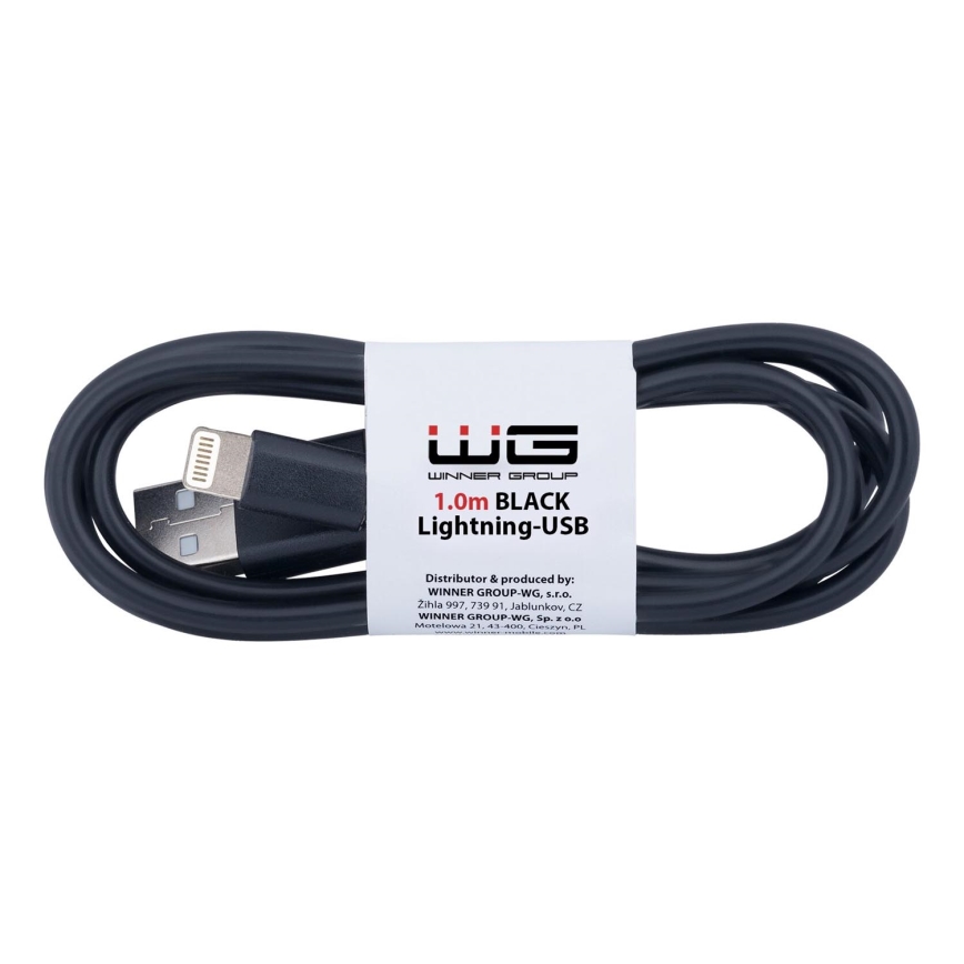 Winner Group - Cable USB Lightning / USB-A 1m negro