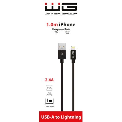 Winner Group - Cable USB Lightning / USB-A 1m negro