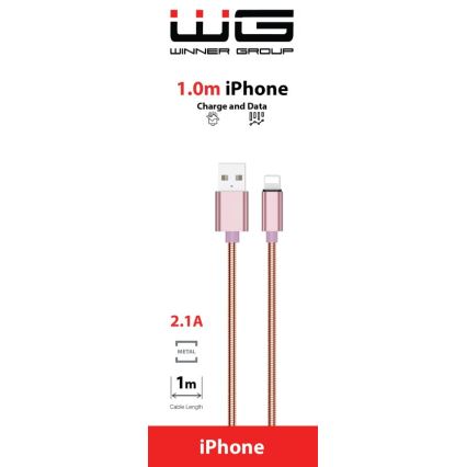 Winner Group - Cable USB Lightning / USB-A 1m rosa