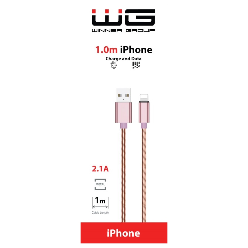 Winner Group - Cable USB Lightning / USB-A 1m rosa