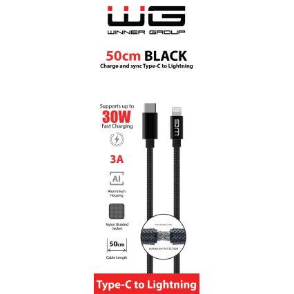 Winner Group - Cable USB Lightning / USB-C 60W 50cm negro