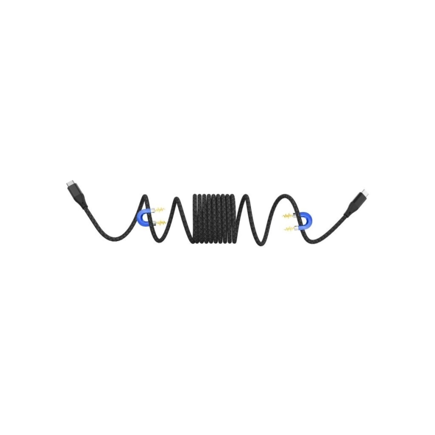 Winner Group - Cable USB magnético USB-C / USB-C 60W 1m negro