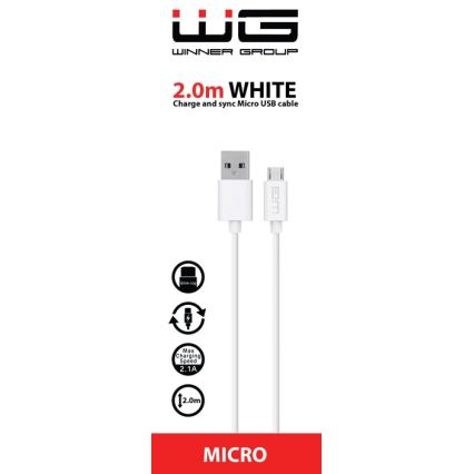 Winner Group - Cable USB Micro USB / USB-A 2m blanco