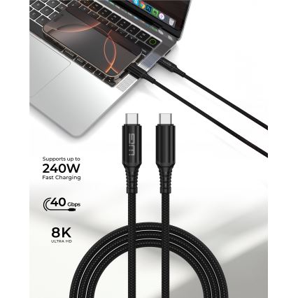 Winner Group - Cable USB USB-C / USB-C 240W 1m negro