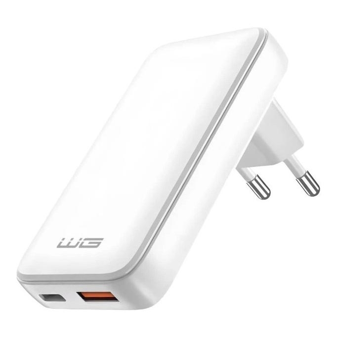 Winner Group - Cargador GaN 1x USB-A + 1x USB-C 30 W, blanco