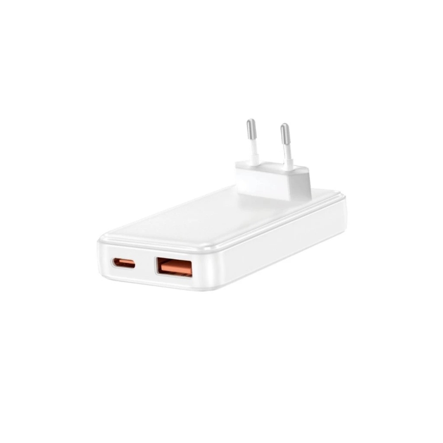 Winner Group - Cargador GaN 1x USB-A + 1x USB-C 30 W, blanco