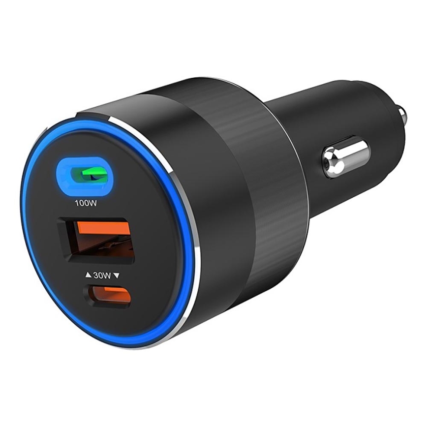 Winner Group - Cargador para coche 2xUSB-C + 1xUSB-A Power Delivery 130W negro