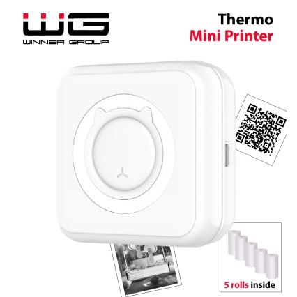 Winner Group - Mini impresora térmica 800 mAh blanco