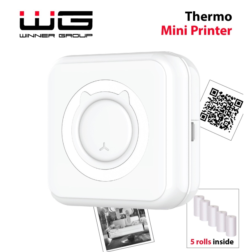 Winner Group - Mini impresora térmica 800 mAh blanco