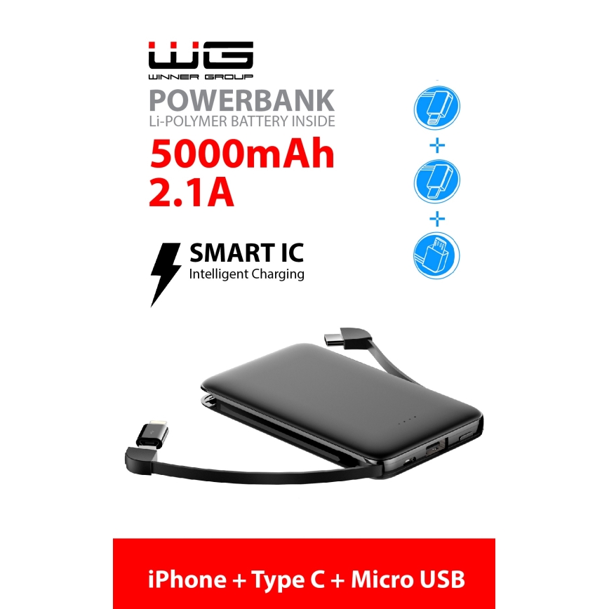Winner Group - Power Bank 5000 mAh negro
