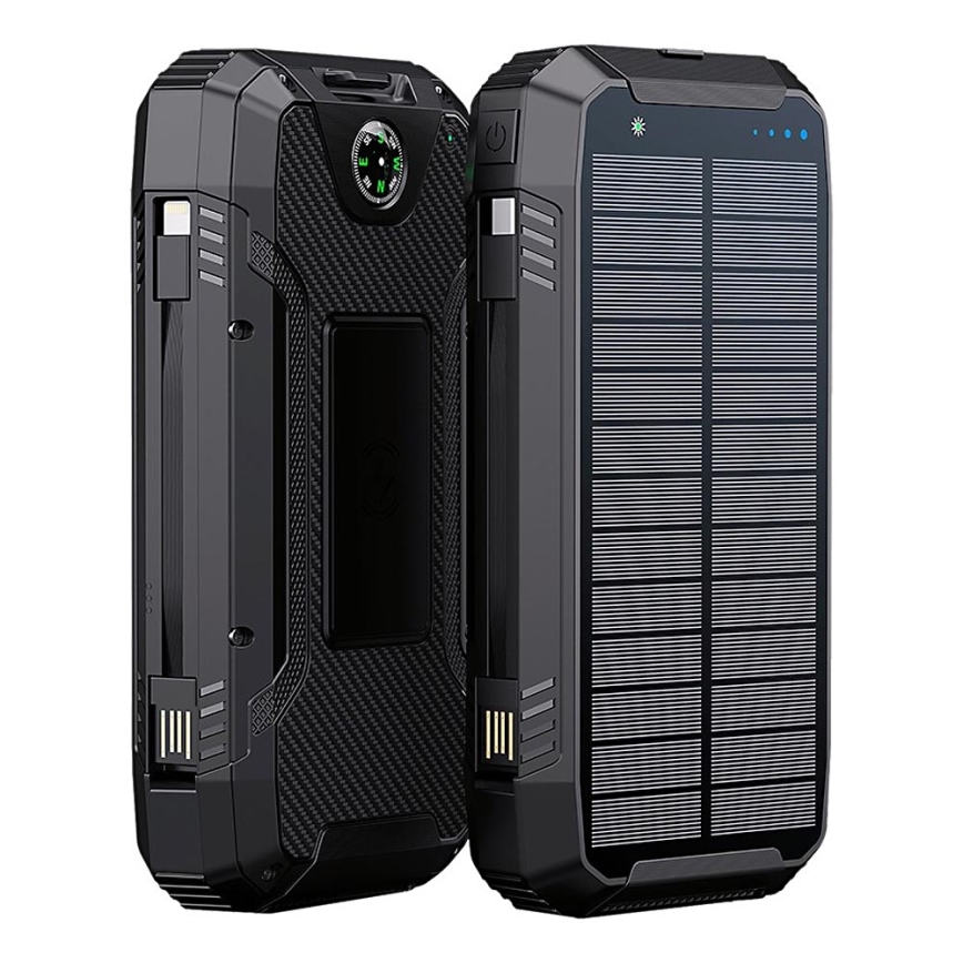 Winner Group - Power Bank con carga inalámbrica y paneles solares 20000 mAh 20W PD