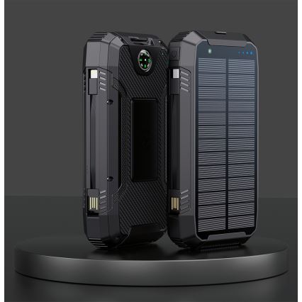 Winner Group - Power Bank con carga inalámbrica y paneles solares 20000 mAh 20W PD