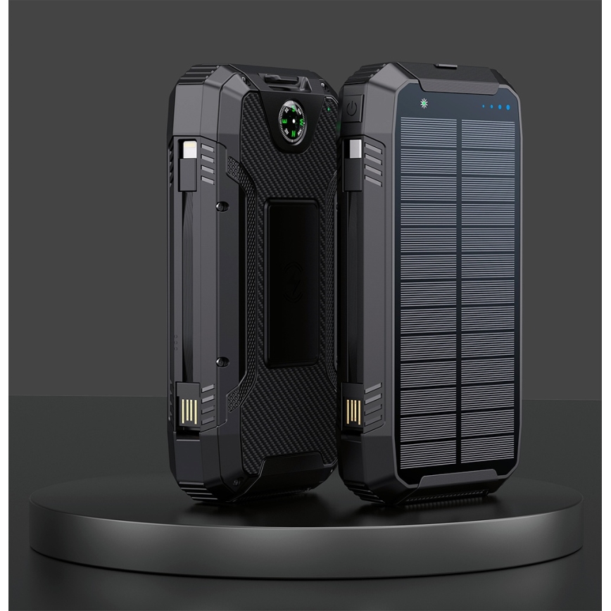 Winner Group - Power Bank con carga inalámbrica y paneles solares 20000 mAh 20W PD
