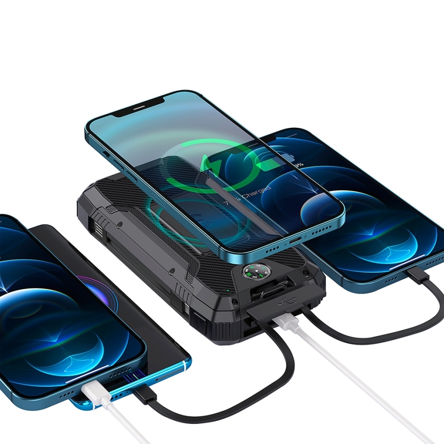 Winner Group - Power Bank con carga inalámbrica y paneles solares 20000 mAh 20W PD