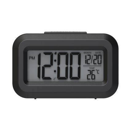 Winner Group - Reloj despertador con pantalla LCD y termómetro 2xAAA negro