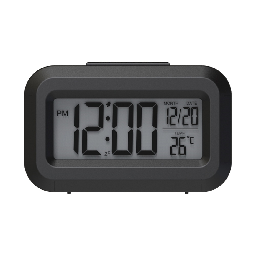 Winner Group - Reloj despertador con pantalla LCD y termómetro 2xAAA negro
