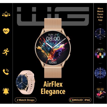 Winner Group - Reloj inteligente AirFlex 2 Elegance 280 mAh IP68 dorado