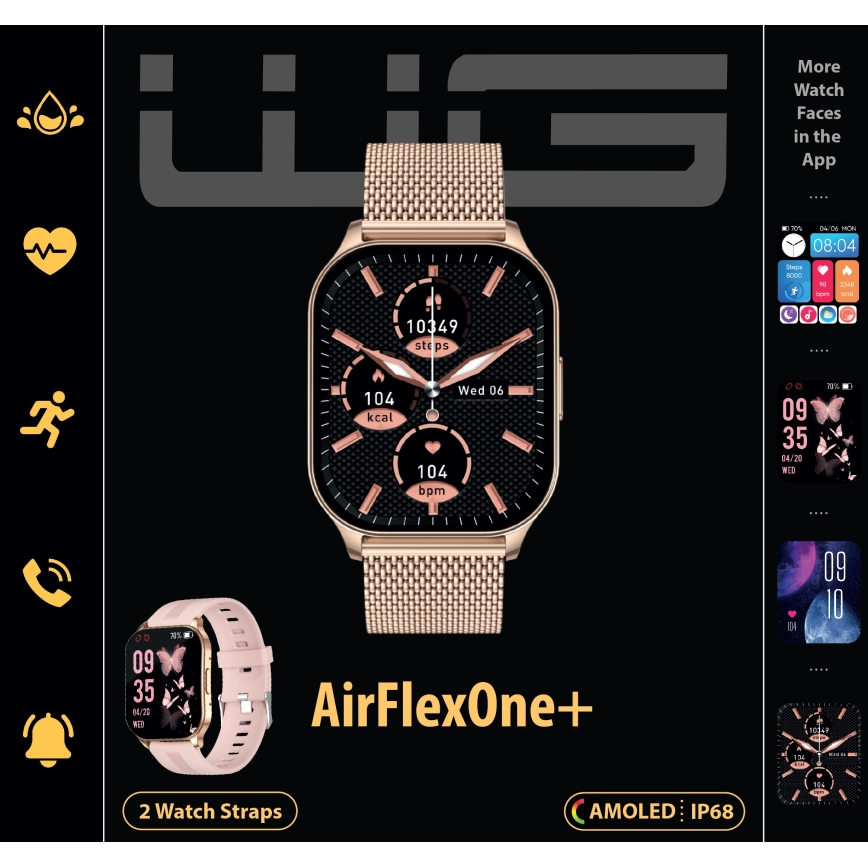 Winner Group - Reloj inteligente AirFlexOne+ 300 mAh IP68 dorado