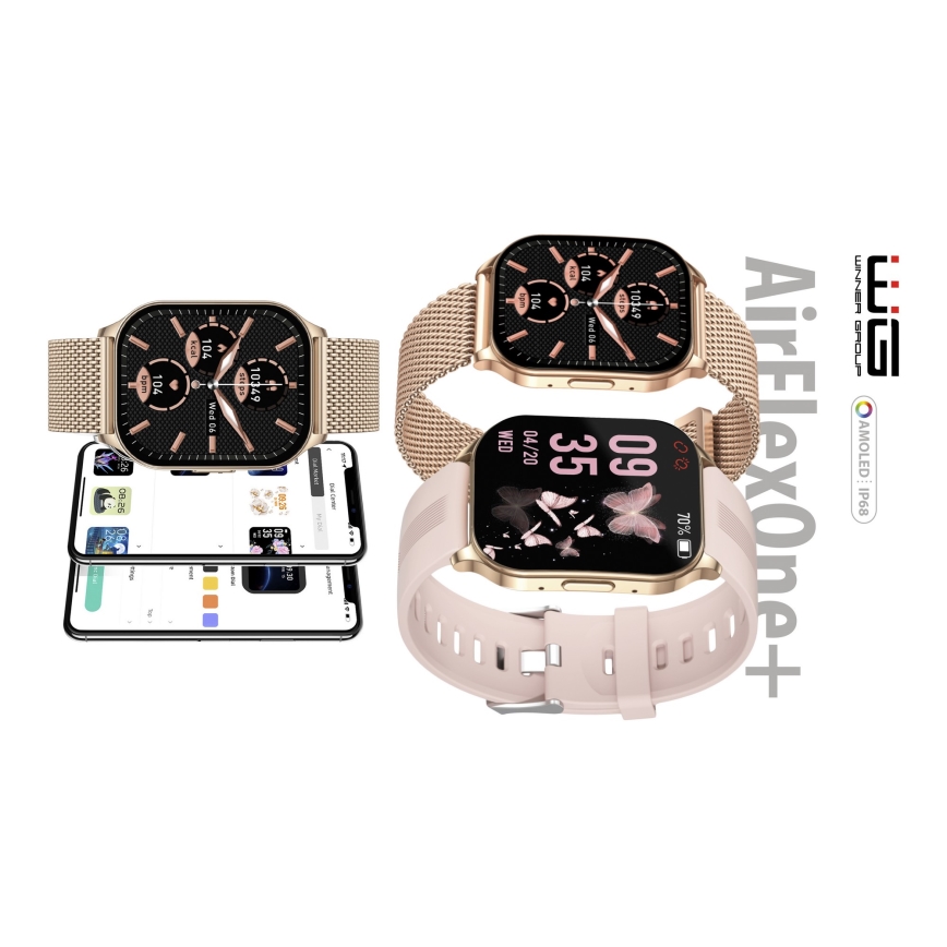 Winner Group - Reloj inteligente AirFlexOne+ 300 mAh IP68 dorado