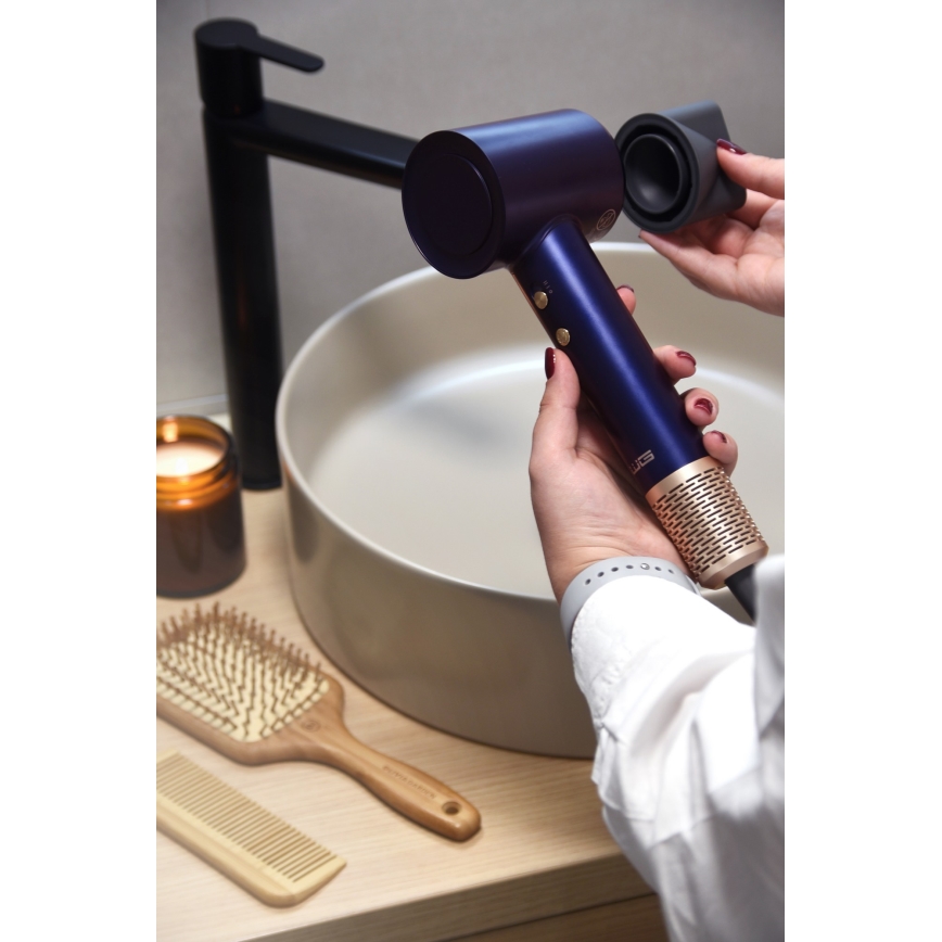 Winner Group - Secador de pelo con ionizador Elegance Air 1600W/230V azul SCHUKO