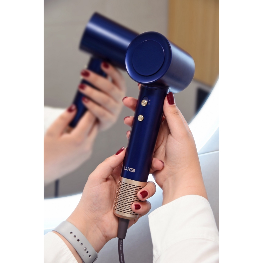 Winner Group - Secador de pelo con ionizador Elegance Air 1600W/230V azul SCHUKO