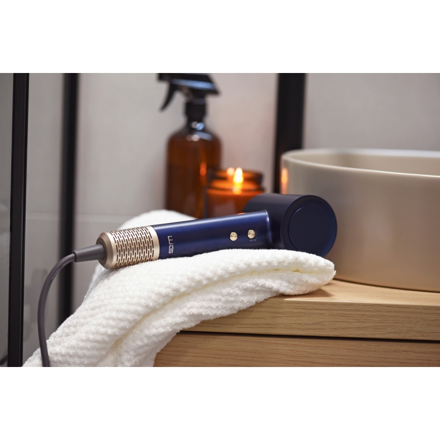 Winner Group - Secador de pelo con ionizador Elegance Air 1600W/230V azul SCHUKO