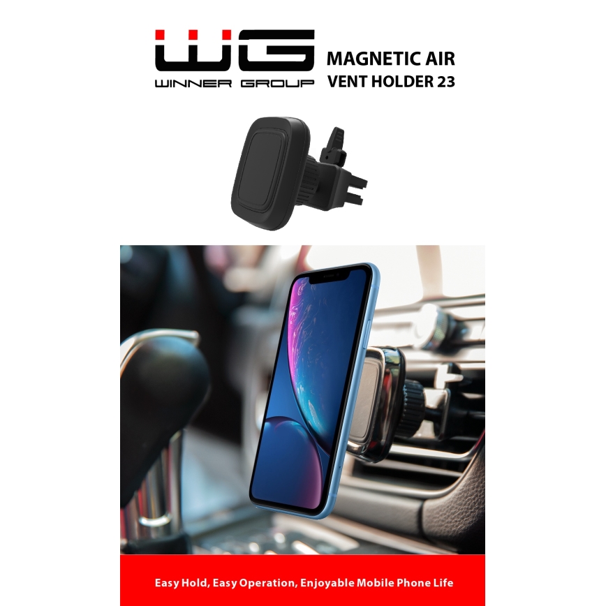 Winner Group - Soporte magnético para teléfono en el coche negro