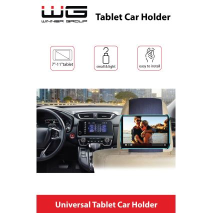 Winner Group - Soporte para tablet de coche con velcro negro