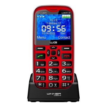 Winner Group - Teléfono móvil para personas mayores 1600 mAh rojo
