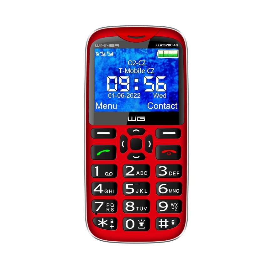 Winner Group - Teléfono móvil para personas mayores 1600 mAh rojo